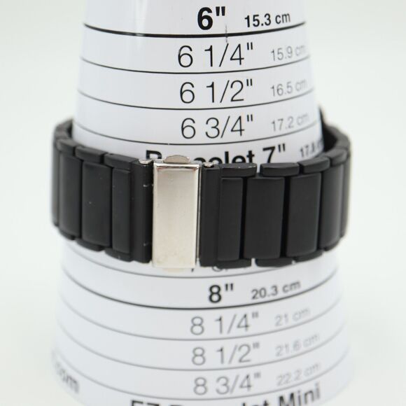 MN Black Mens Watch Faux Chrono 50mm Stainless Steel Bracelet with New Battery - Picture 4 of 16